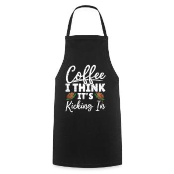 Le café, je pense que ça commence à marcher Tarsierf - Tablier de cuisine - noir - Devant - AI Model Male 185 dark (185cm)