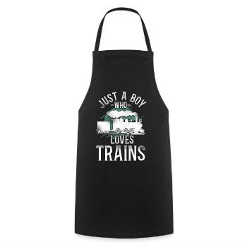 Conducteur de train à vapeur Trainspotting - Tablier de cuisine - noir - Devant - AI Model Male 185 dark (185cm)