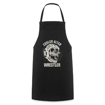 Kampfsport Ringen Wrestling Ringer I Cooler Alter - Kochschürze - Schwarz - Vorne - AI Model Male 185 dark (185cm)