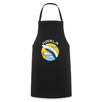 Baleine Bleu Baleine Eau Mer Océan Vague Soleil HWALA - Tablier de cuisine - noir - Devant - AI Model Male 185 dark (185cm)