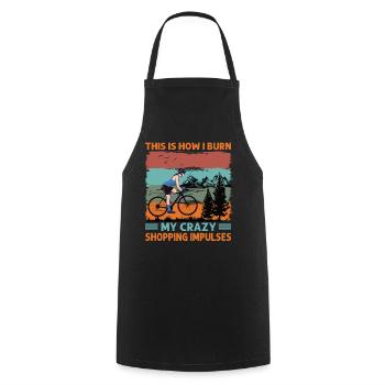 This Is How I Burn My Crazy Shopping Impulses - Bi - Cooking Apron - black - Front - AI Model Male 185 dark (185cm)