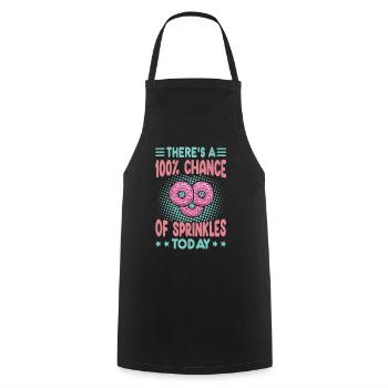Il y a 100% de chances de saupoudrer aujourd’hui - Sweet D - Tablier de cuisine - noir - Devant - AI Model Male 185 dark (185cm)