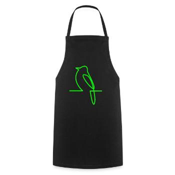 Glowing Bird Line Art - Cooking Apron - black - Front - AI Model Male 185 dark (185cm)