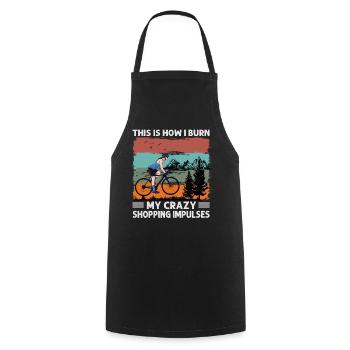 This Is How I Burn My Crazy Shopping Impulses - Bi - Cooking Apron - black - Front - AI Model Male 185 dark (185cm)
