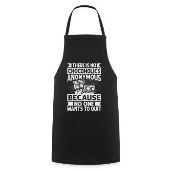 There Is No Chocoholics Anonymous - Funny Chocolat - Cooking Apron - black - Front - AI Model Male 185 dark (185cm)