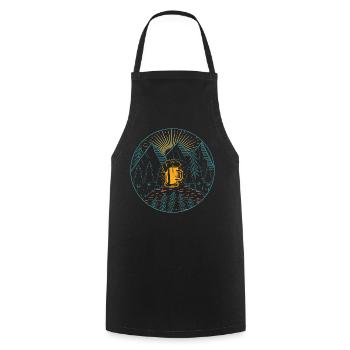 Berge Bier Wandern Bergsteigen - Kochschürze - Schwarz - Vorne - AI Model Male 185 dark (185cm)