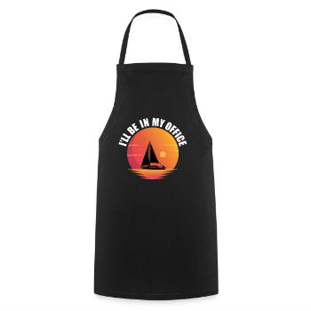 Funny sailboat shirt - Cooking Apron - black - Front - AI Model Male 185 dark (185cm)
