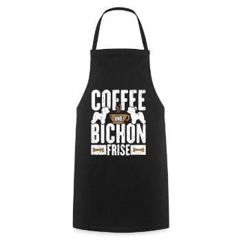Coffee and Bichon Frise Dog Lovers Puppy Paw - Cooking Apron - black - Front - AI Model Male 185 dark (185cm)