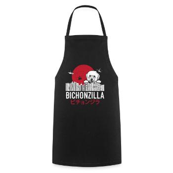 Bichonzilla Bichon Frise Dog Lover chiot - Tablier de cuisine - noir - Devant - AI Model Male 185 dark (185cm)