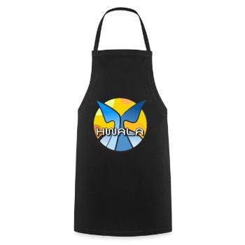 Baleine Bleu Baleine Eau Mer Océan Vague Soleil HWALA - Tablier de cuisine - noir - Devant - AI Model Male 185 dark (185cm)