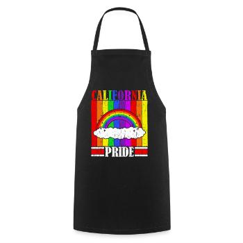 Californie Fiers USA Amérique Lgbtq californienne - Tablier de cuisine - noir - Devant - AI Model Male 185 dark (185cm)