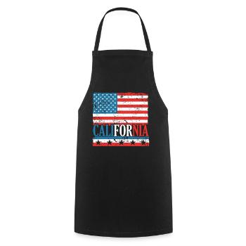 CA Regeln USA Staat Amerika Kalifornien Kalifornie - Kochschürze - Schwarz - Vorne - AI Model Male 185 dark (185cm)
