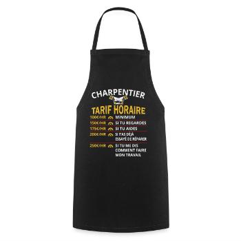 Tarif Horaire Charpentier Cadeau pour Charpentier - Tablier de cuisine - noir - Devant - AI Model Male 185 dark (185cm)