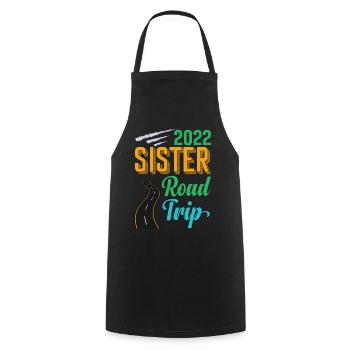 2022 Sister Road Trip Vacation Girls Retro Vintage - Kochschürze - Schwarz - Vorne - AI Model Male 185 dark (185cm)