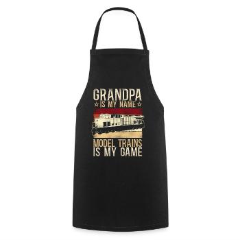 Freight Diesel Train Driver - Cooking Apron - black - Front - AI Model Male 185 dark (185cm)