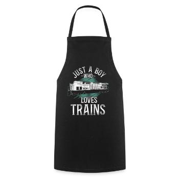 Freight Diesel Train Driver - Cooking Apron - black - Front - AI Model Male 185 dark (185cm)