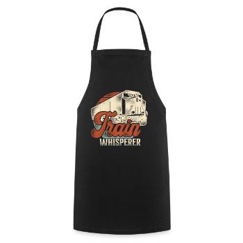 Freight Diesel Train Driver - Cooking Apron - black - Front - AI Model Male 185 dark (185cm)