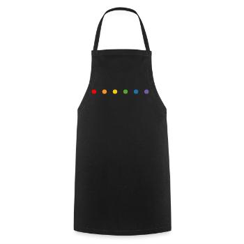 Regenbogen small rounds LGBT lgbtqi queer - Kochschürze - Schwarz - Vorne - AI Model Male 185 dark (185cm)
