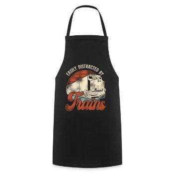 Freight Diesel Train Driver - Cooking Apron - black - Front - AI Model Male 185 dark (185cm)