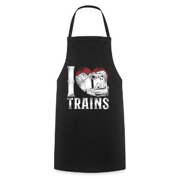 Freight Diesel Train Driver - Cooking Apron - black - Front - AI Model Male 185 dark (185cm)