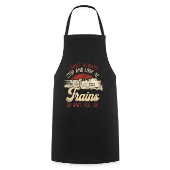 Freight Diesel Train Driver - Cooking Apron - black - Front - AI Model Male 185 dark (185cm)