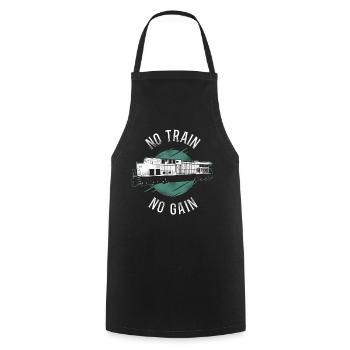 Freight Diesel Train Driver - Cooking Apron - black - Front - AI Model Male 185 dark (185cm)