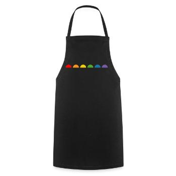 Rainbow Fun Halbkreis - Kochschürze - Schwarz - Vorne - AI Model Male 185 dark (185cm)