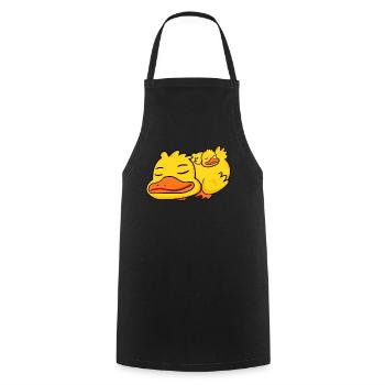 Papa Canard avec Bébé Canard - Tablier de cuisine - noir - Devant - AI Model Male 185 dark (185cm)