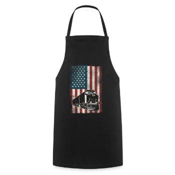 Freight Diesel Train Driver - Cooking Apron - black - Front - AI Model Male 185 dark (185cm)