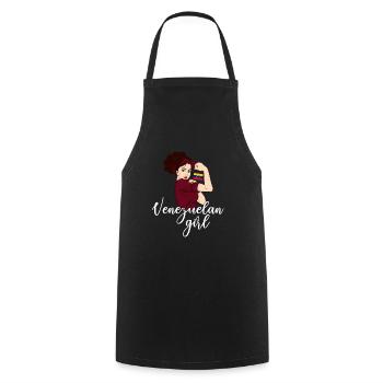 Venezuelan Girl, Venezuela - Cooking Apron - black - Front - AI Model Male 185 dark (185cm)