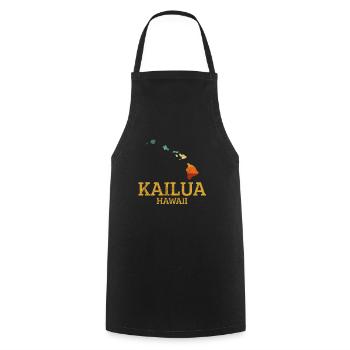 Kailua hawaiian, hawaii - Cooking Apron - black - Front - AI Model Male 185 dark (185cm)