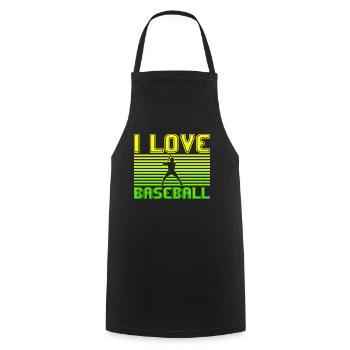 I love baseball - Cooking Apron - black - Front - AI Model Male 185 dark (185cm)