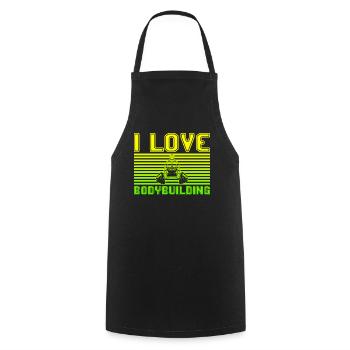 I love bodybuilding - Kochschürze - Schwarz - Vorne - AI Model Male 185 dark (185cm)