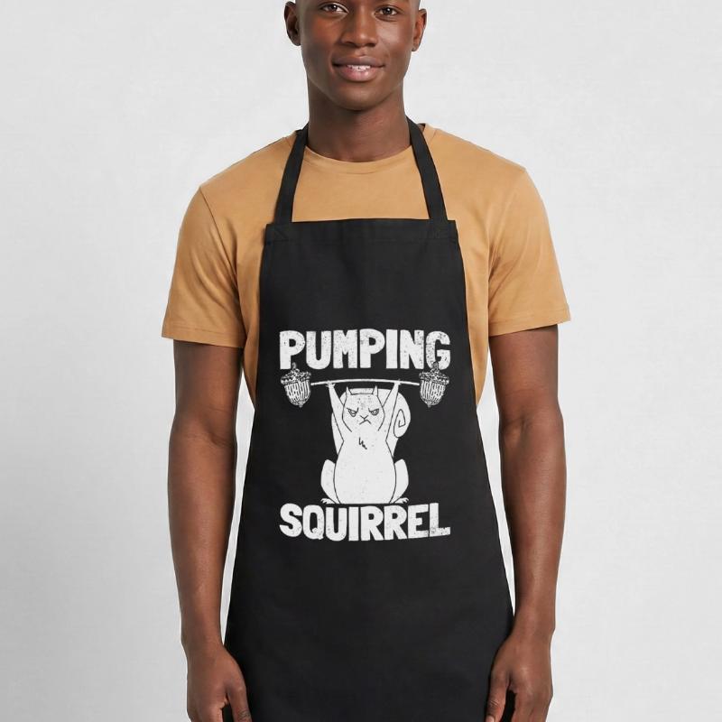 Pumpendes Eichhörnchen Powerlifting Eichhörnchen Kochschürze