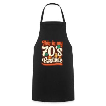 70s Party Outfit Costume 1970s Theme Party - Cooking Apron - black - Front - AI Model Male 185 dark (185cm)
