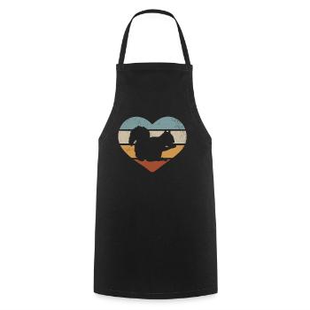 Squirrel Heart Squirrel Lover sweet - Cooking Apron - black - Front - AI Model Male 185 dark (185cm)