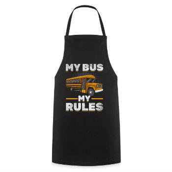 Mon bus Mes règles École de chauffeurs d’autobus scolaires - Tablier de cuisine - noir - Devant - AI Model Male 185 dark (185cm)
