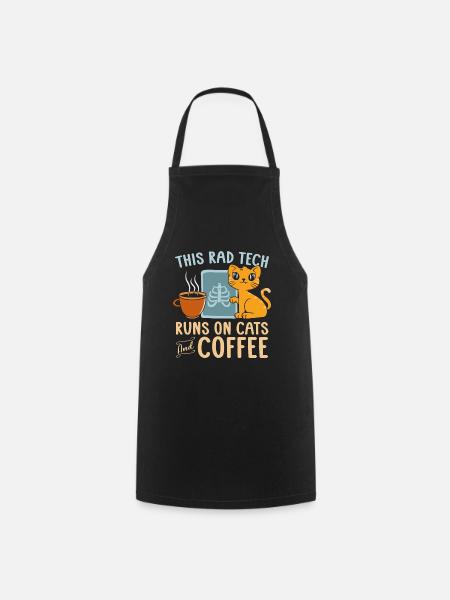 Radiologie Röntgentechniker Kaffee Katze Geschenk - Kochschürze - Schwarz