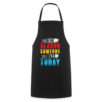 Motivierendes Spruchdesign in bunten Farben - Kochschürze - Schwarz - Vorne - AI Model Male 185 dark (185cm)