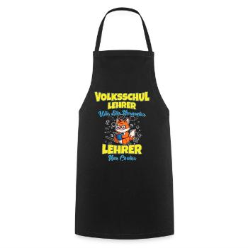 Volksschullehrer Volksschule Lehrkraft Lehrer - Kochschürze - Schwarz - Vorne - AI Model Male 185 dark (185cm)