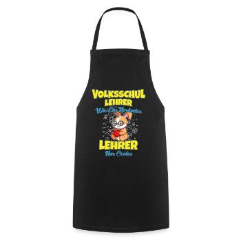 Volksschullehrer Volksschule Lehrkraft Lehrer - Kochschürze - Schwarz - Vorne - AI Model Male 185 dark (185cm)