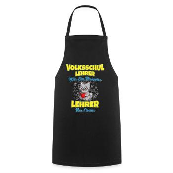 Volksschullehrer Volksschule Lehrkraft Lehrer - Kochschürze - Schwarz - Vorne - AI Model Male 185 dark (185cm)