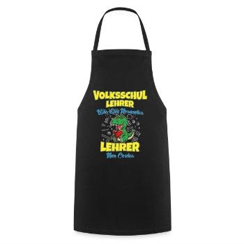 Volksschullehrer Volksschule Lehrkraft Lehrer - Kochschürze - Schwarz - Vorne - AI Model Male 185 dark (185cm)