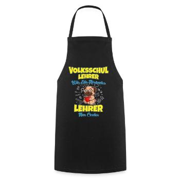 Volksschullehrer Volksschule Lehrkraft Lehrer - Kochschürze - Schwarz - Vorne - AI Model Male 185 dark (185cm)