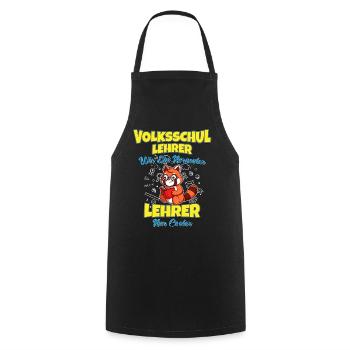 Volksschullehrer Volksschule Lehrkraft Lehrer - Kochschürze - Schwarz - Vorne - AI Model Male 185 dark (185cm)