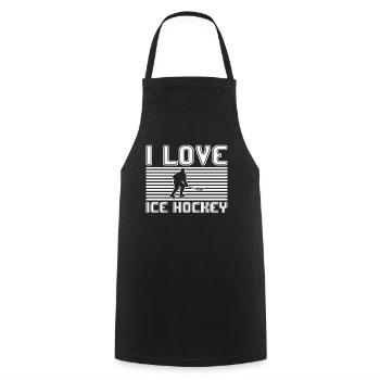 I love ice hockey - Kochschürze - Schwarz - Vorne - AI Model Male 185 dark (185cm)