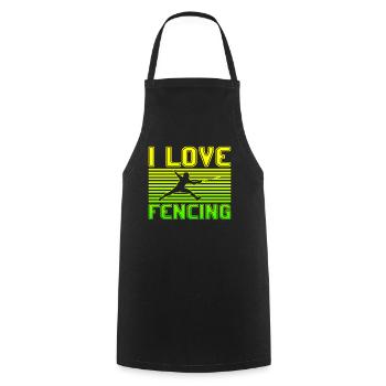 I love fencing - Kochschürze - Schwarz - Vorne - AI Model Male 185 dark (185cm)
