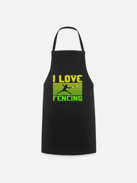 I love fencing - Kochschürze - Schwarz