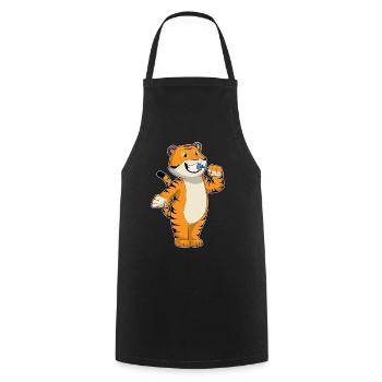 Tiger Toothbrush - Cooking Apron - black - Front - AI Model Male 185 dark (185cm)