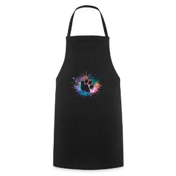 Pfotenabdruck Galaxie Hunde Hundeliebhaber Gassi - Kochschürze - Schwarz - Vorne - AI Model Male 185 dark (185cm)